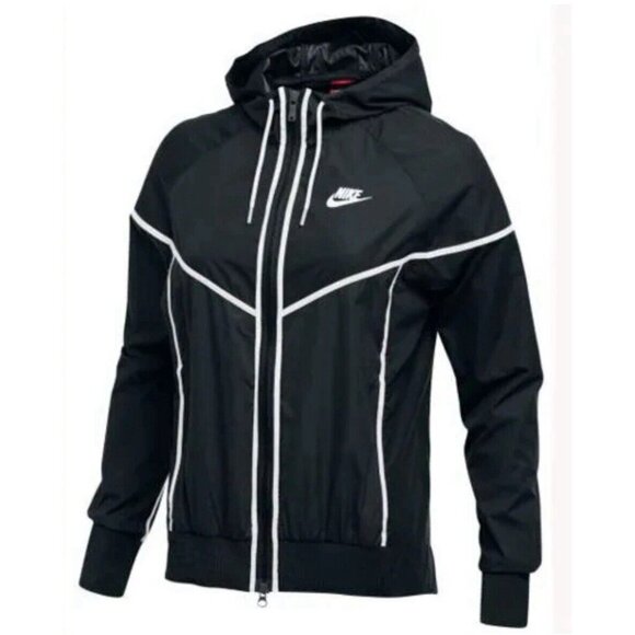 Nike Light Vented Zip Jacket Black Womens M Windbreaker With Zippered Pockets - Picture 3 of 16